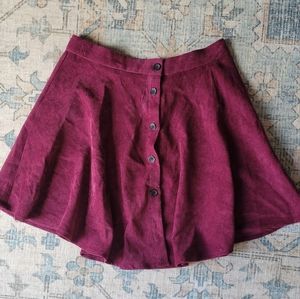 Button front skater skirt